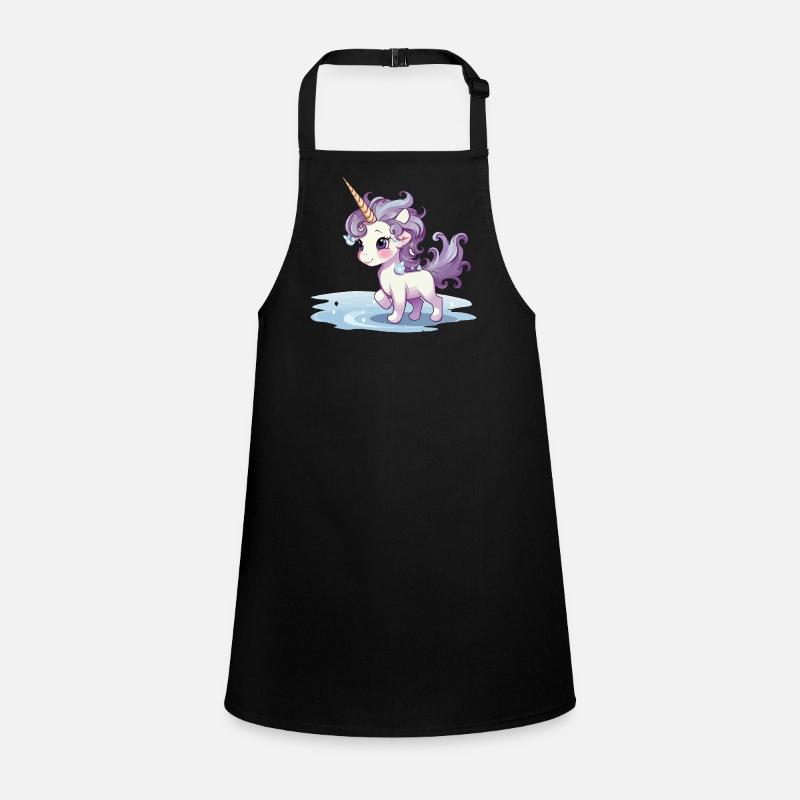 Violettes Einhorn am Eissee Children's Apron