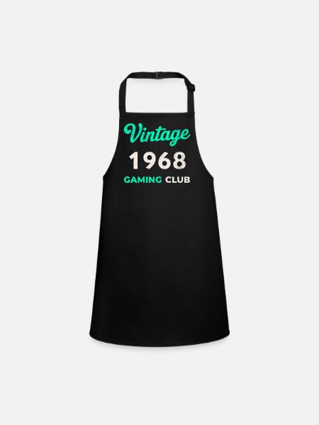 Vintage 1968 – Gaming Club Retro Birth Year - Children's Apron - black - Front