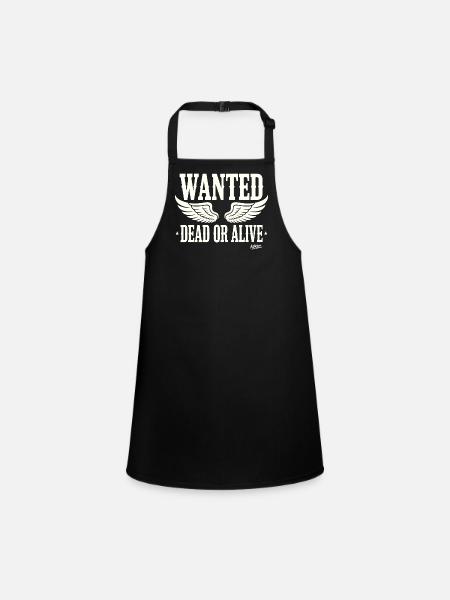 Wanted Dead or Alive mit Flügeln - Schürze für Kinder - Schwarz - Vorne