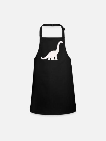Silhouette de dinosaure à long cou - Tablier Enfant - noir - Devant