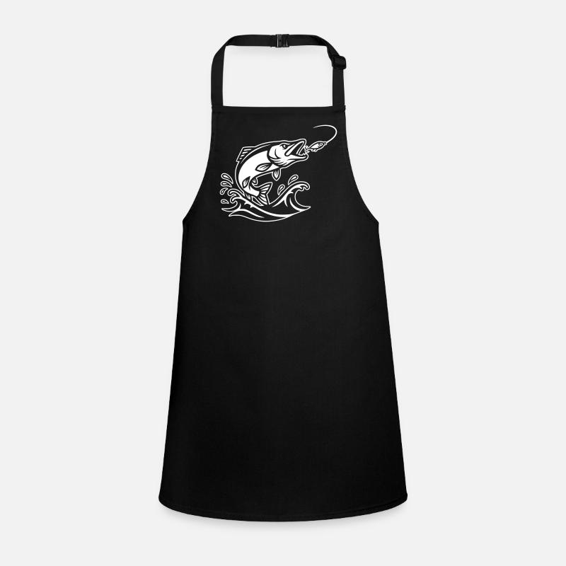 Hecht Raubfisch Sprung Outline Schürze für Kinder