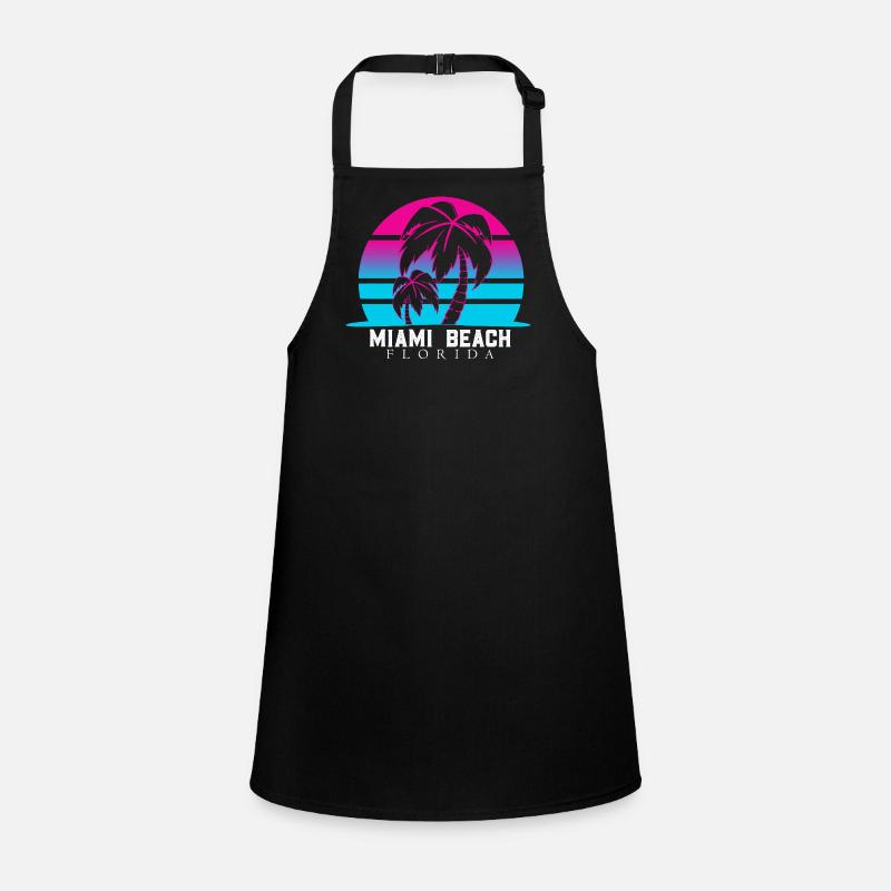 Miami Beach Palmen Neon Schürze für Kinder
