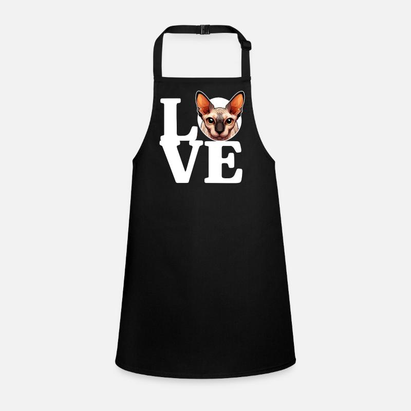 LOVE Canadian Sphynx Cat Cat Lover Funny Children's Apron