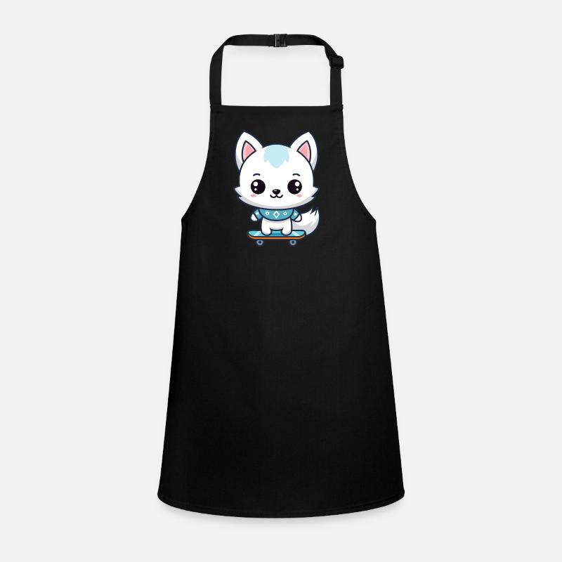 Little Fox Skateboard Blue Children's Apron