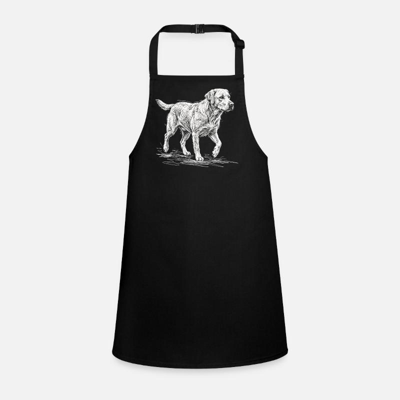 Labrador Sketch Weiß – Minimalistisches Design Schürze für Kinder