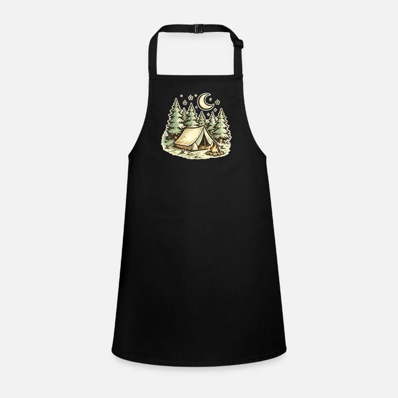 Forest Night Camp Illustration Children's Apron