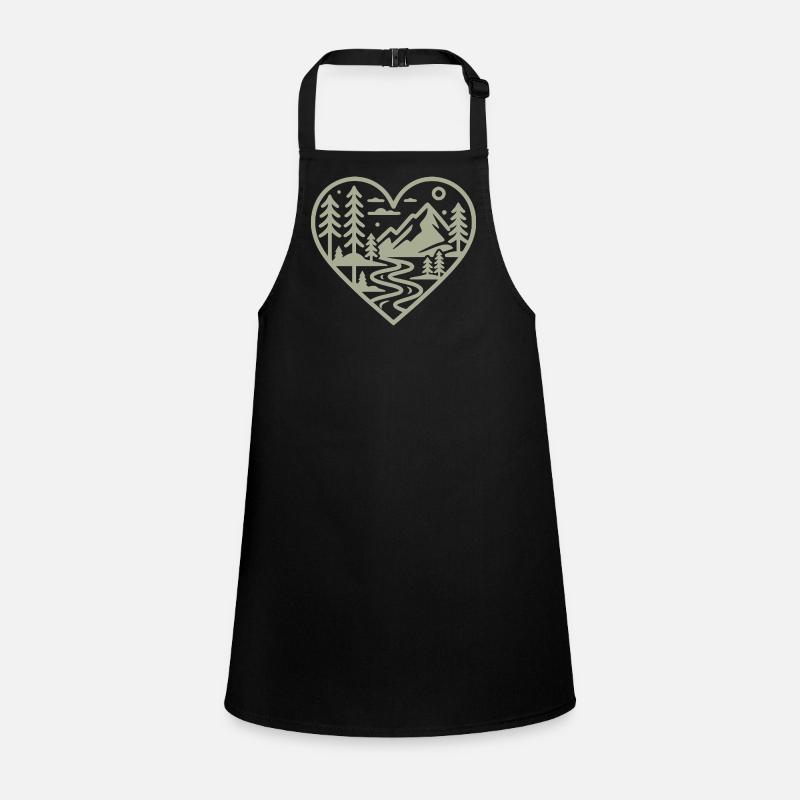 Heart Shape Landscape with Mountains & River Children's Apron