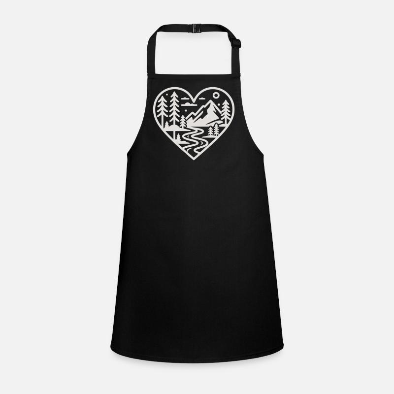 Heart Landscape Mountain River Forest Children's Apron