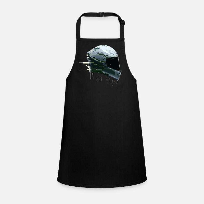 Cyber Moto Helmet Glitch Racing Future Gamer Children's Apron