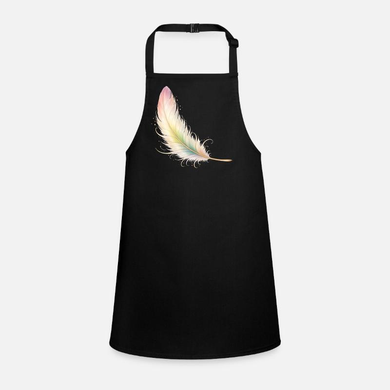 Delicate Feather Pastel Elegant Boho Design Children's Apron