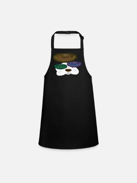 forêt naturelle colorée de champignons - Tablier Enfant - noir - Devant