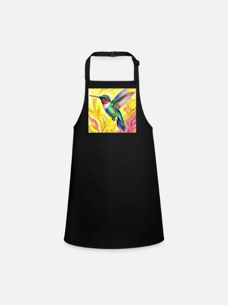 Kolibri - Schürze für Kinder - Schwarz - Vorne