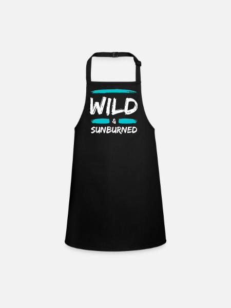 Wild & Sunburned Brush Text - Children's Apron - black - Front