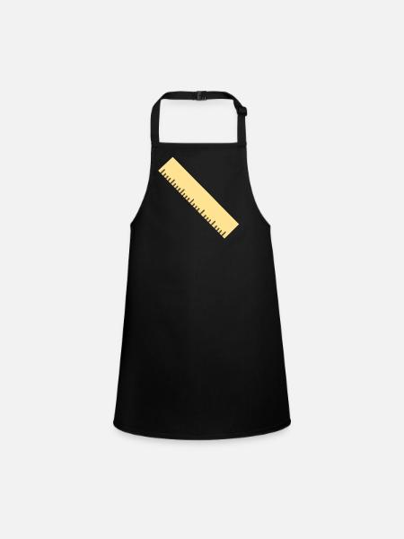 Diagonal Ruler Line Art - Children's Apron - black - Front