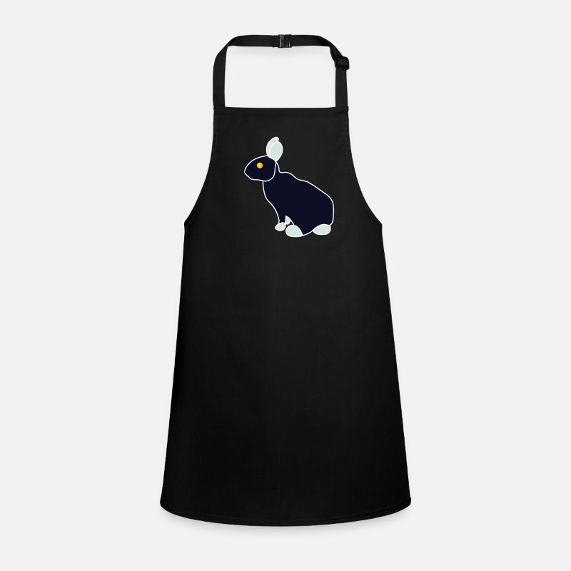 Minimalist Blue Black Rabbit Children's Apron