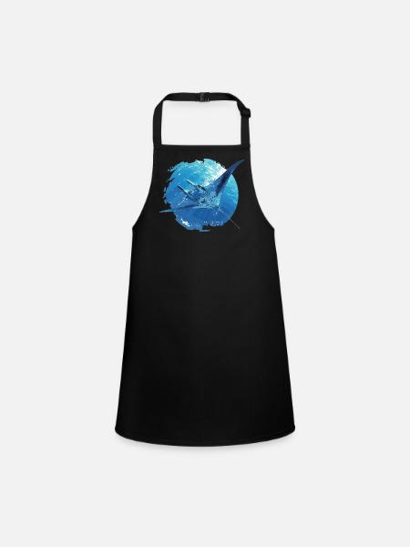 Raies Manta Raies - Tablier Enfant - noir - Devant