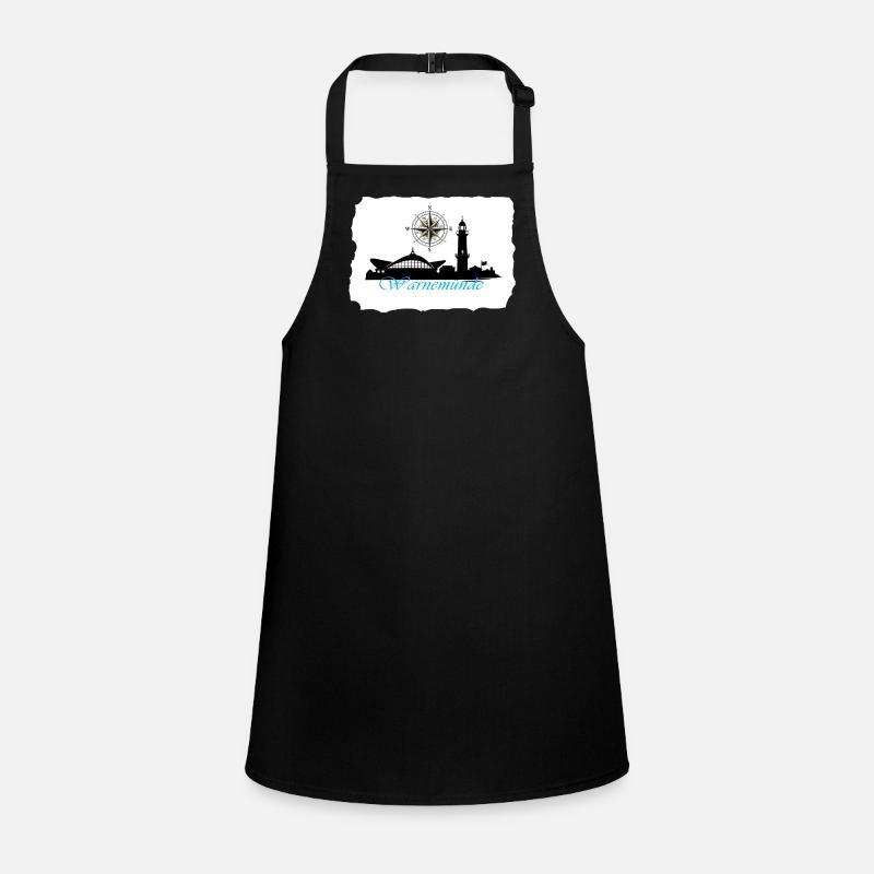 Warnemünde Kompass & Leuchtturm Silhouette Schürze für Kinder
