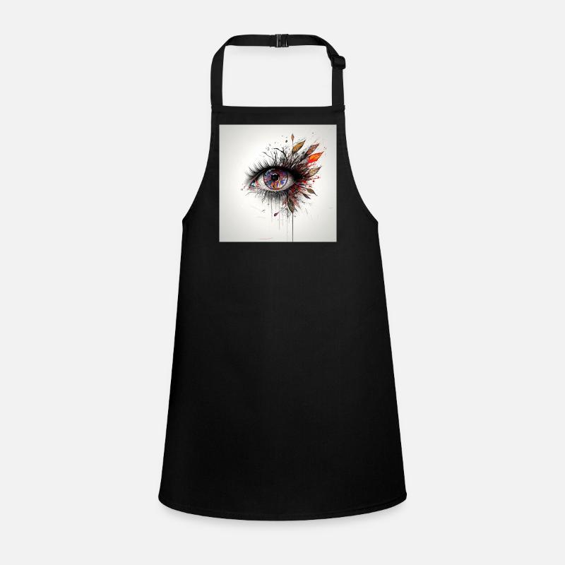 Colored eye art with leaves Children's Apron