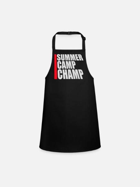 Summer Camp Champ Lustig Kinder Outdoor Abenteuer - Schürze für Kinder - Schwarz - Vorne