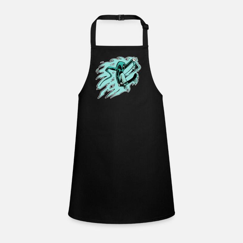 Hooded skateboarder in comet mode Children's Apron