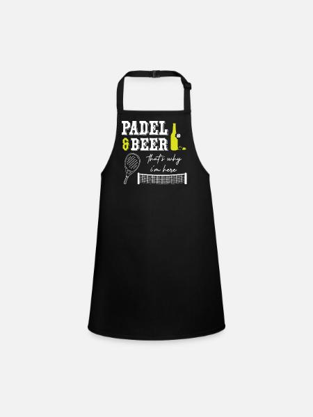 Padel_And_Beer - Schürze für Kinder - Schwarz - Vorne