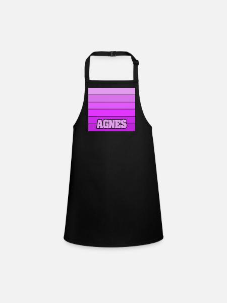 Nom de fille Agnes - Tablier Enfant - noir - Devant