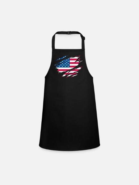 United States American Flag - Children's Apron - black - Front