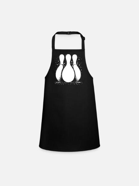 Quilles de bowling - Tablier Enfant - noir - Devant