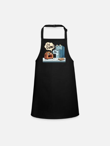 J'ai Faim Humour Grille-Pain Frigo - Tablier Enfant - noir - Devant