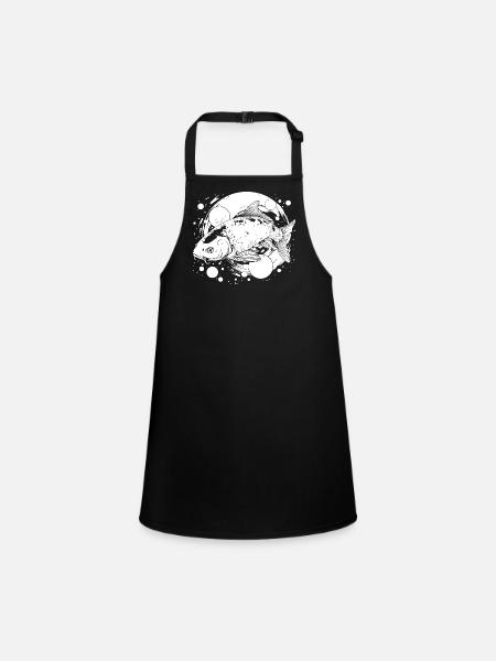 Fishing Street Art - Children's Apron - black - Front