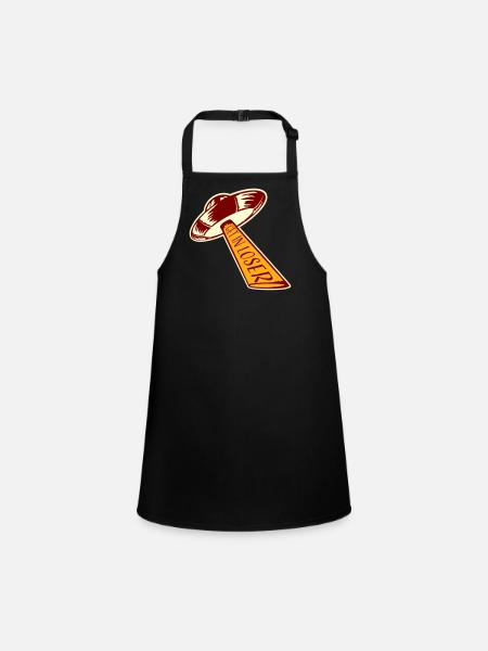 Ufo Alien Get In Loser Funny Ufo Abduction Quote - Children's Apron - black - Front