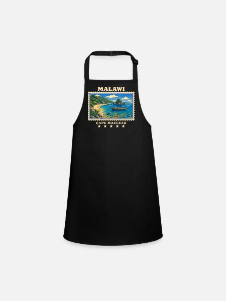 Marque de voyage vintage Malawi Cape Maclear - Tablier Enfant - noir - Devant