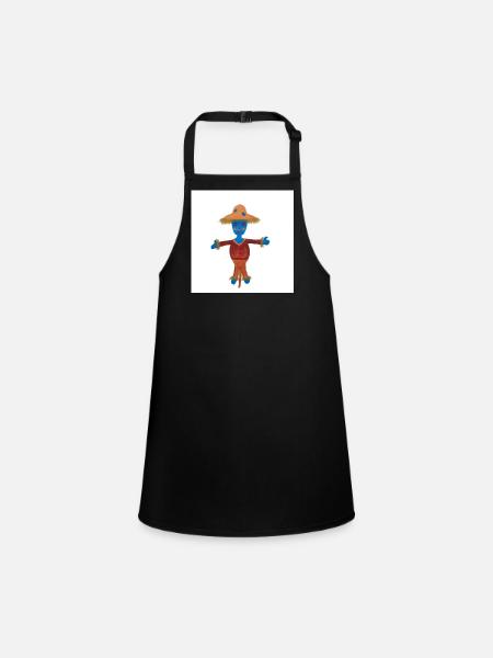 Motif de l’Enfant Épouvantail Susi - Tablier Enfant - noir - Devant