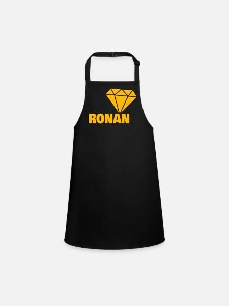 Ronan als Diamant - Schürze für Kinder - Schwarz - Vorne