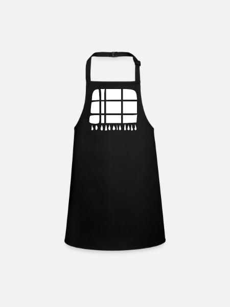 Wool blanket handmade gift - Children's Apron - black - Front