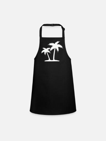 Palmeninsel Silhouette - Schürze für Kinder - Schwarz - Vorne