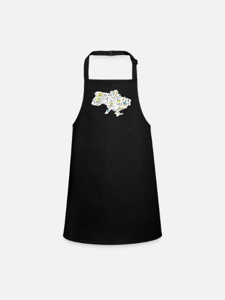 Ukraine Victory Map Doodle - Children's Apron - black - Front