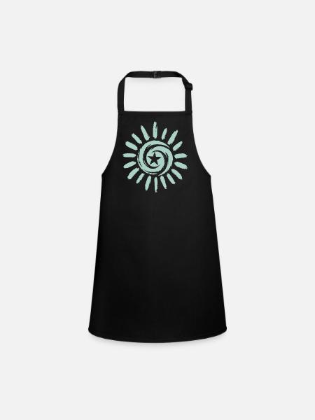 Sun with star - Children's Apron - black - Front