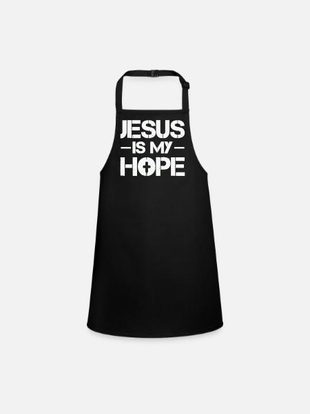 Jesus ist meine Hoffnung - Schürze für Kinder - Schwarz - Vorne