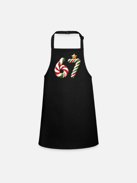 Candy Cane 67 meme  - Children's Apron - black - Front
