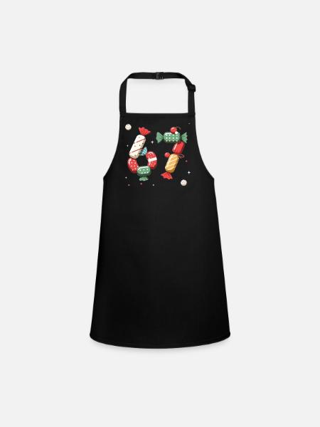 67 meme Candy Confetti Swirl - Children's Apron - black - Front