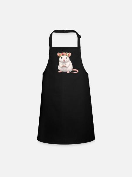 Rat - Children's Apron - black - Front
