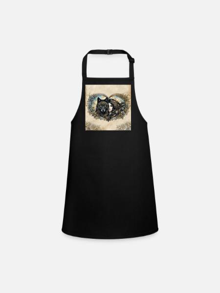 Clockwork Wolf's Heart - Children's Apron - black - Front