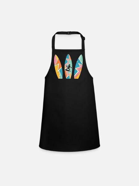 HOZGOR Retro Boards - Children's Apron - black - Front