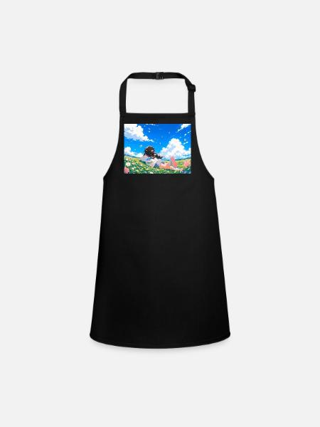Summer dreams on the flower meadow - Children's Apron - black - Front