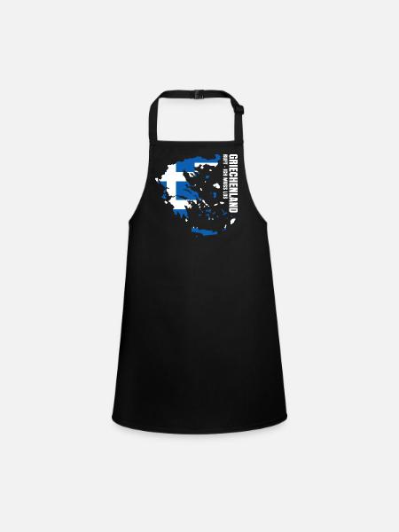 Greece Emigrate - Children's Apron - black - Front