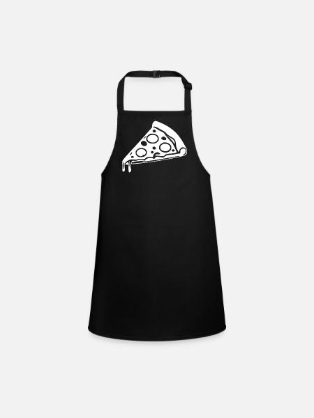 Pizza Slice Gift Pizzeria - Children's Apron - black - Front