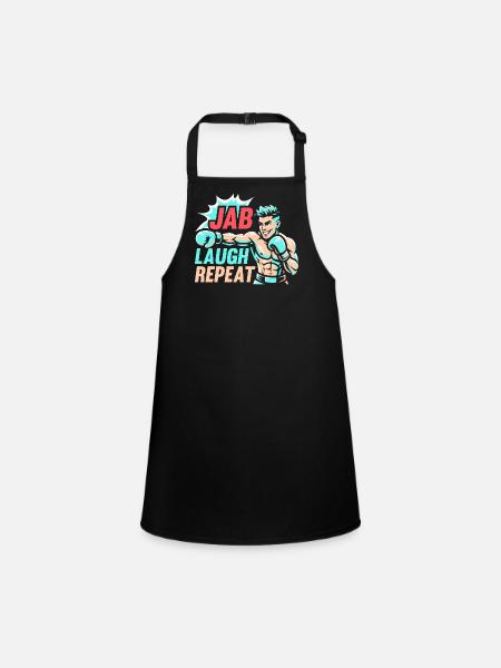 Jab Laugh Repeat Gloves Boxing Gloves - Children's Apron - black - Front