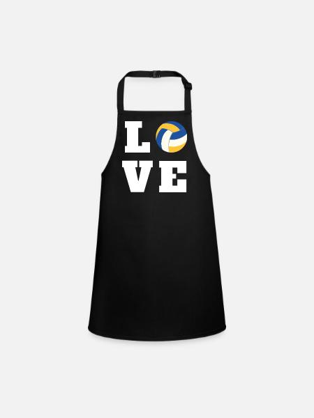 Volleyball Love Gift for Player Mom Coach - Children's Apron - black - Front