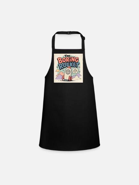 The Boring Rocket - Children's Apron - black - Front